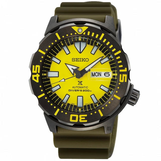 【SEIKO 精工】Prospex 200米潛水機械錶-42.4mm 送行動電源(SRPF35K1/4R36-08B0Y)