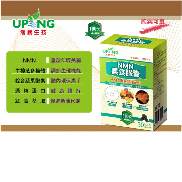 【湧鵬生技】NMN素食膠囊1入組(NMN:藻精蛋白:每盒30顆:共30顆)
