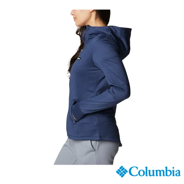 【Columbia 哥倫比亞 官方旗艦】女款-Omni-Wick快排刷毛外套-深藍(UAR22130NY / 刷毛 .快排.機能)