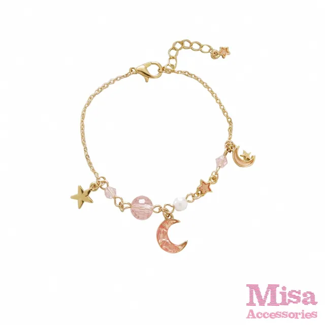 【MISA】星月手鍊 串珠手鍊/韓國設計唯美星月串珠造型手鍊(2色任選)