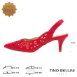 【TINO BELLINI 貝里尼】巴西進口窈窕鏤空後帶7cm高跟鞋FS1V0002(紅)