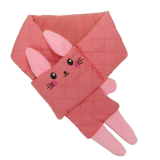 【lemonkid】卡通動物圍巾-粉色兔子(秋冬保暖造型圍巾)