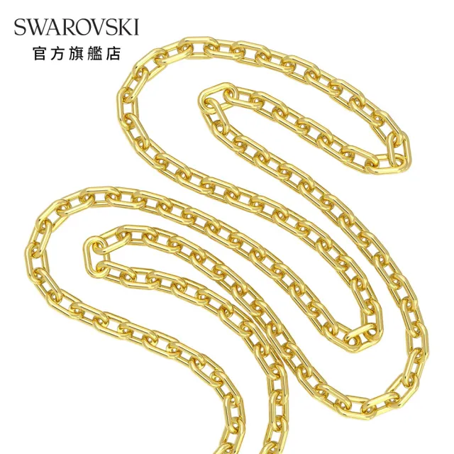 【SWAROVSKI 官方直營】Dulcis 鏈墜枕形切割Swarovski水晶 黃色 鍍金色色調 交換禮物