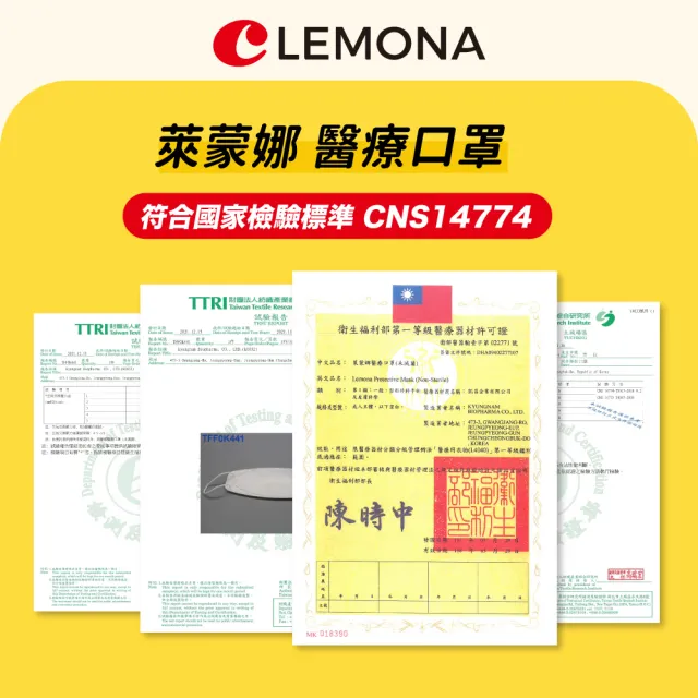 【Lemona萊蒙娜】醫療口罩2盒 (30片/盒) (共60片)(KF94/韓國進口/3D立體/單片包裝)