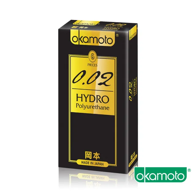 【okamoto 岡本】002 Hydro水感勁薄保險套6入*3盒(共18入)