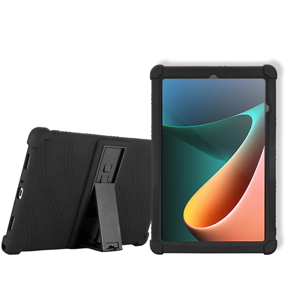 【VXTRA】Xiaomi Pad 5/5 Pro 小米平板5/5 Pro 全包覆矽膠防摔支架保護軟套-黑