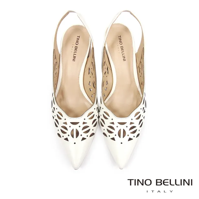 【TINO BELLINI 貝里尼】巴西進口典雅鏤空後帶高跟鞋FS2T0003(白)