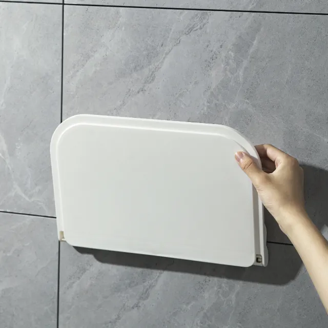 【Dagebeno荷生活】折學系浴室萬用置物架免打孔簡約收納折疊層板(大號2入)