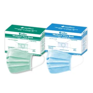 【MEDTECS 美德醫療】手術防護口罩2盒組 藍綠任選 50片/盒(#二級口罩 #手術級口罩 #醫療口罩 #醫用口罩)