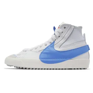 【NIKE 耐吉】休閒鞋 Blazer Mid 77 Jumbo 高筒 男女款 情侶穿搭 皮革 大logo 白 藍(DD3111-103)