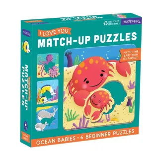 【Mudpuppy】寶貝我愛你配對拼圖 海洋寶寶(6片拼圖 附配對造型拼圖塊/適合1-3歲以上)