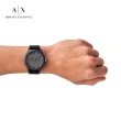 【A|X Armani Exchange 官方直營】Hampton 經典壓字計時手錶 黑色矽膠錶帶 46MM AX2425