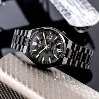 【CITIZEN 星辰】聖誕節推薦款 酷黑質著自動上鍊不鏽鋼機械腕錶/黑x迷彩灰面(NJ0155-87E)
