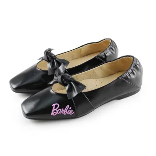 【Paidal】Barbie 芭比甜美大蝴蝶結經典logo瑪莉珍鞋(黑)
