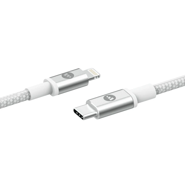 【mophie】MFi認證 180cm USB-C To Lightning PD編織快速充電傳輸線(白色)