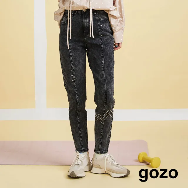 【gozo】山形電繡彈性牛仔褲(兩色)