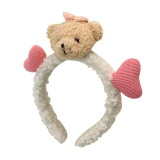 【MISA】愛心髮箍 小熊髮箍 可愛髮箍/韓國設計可愛毛絨甜蜜愛心小熊玩偶髮箍(3色任選)