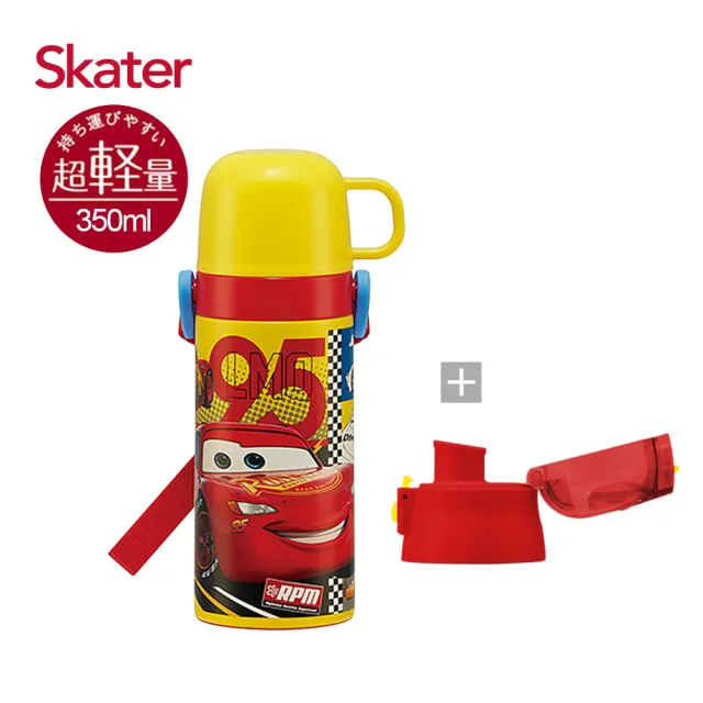 【Skater】不鏽鋼保溫-兒童水壺-直飲420ml+杯蓋組(迪士尼閃電麥坤)