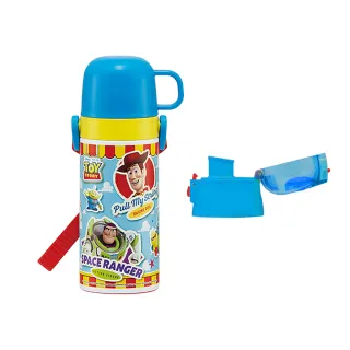 【Skater】不鏽鋼保溫-兒童水壺-直飲420ml+杯蓋組(迪士尼玩具總動員)