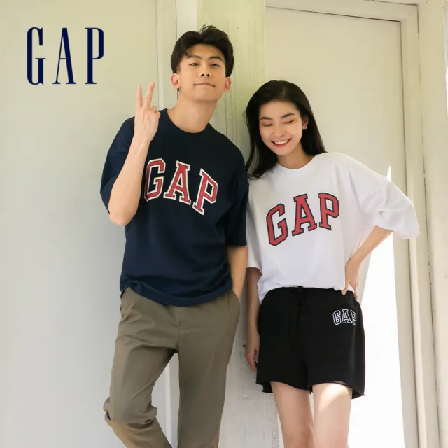 【GAP】男女同款 Logo純棉短袖T恤 厚磅密織親膚系列-多色可選(688537)
