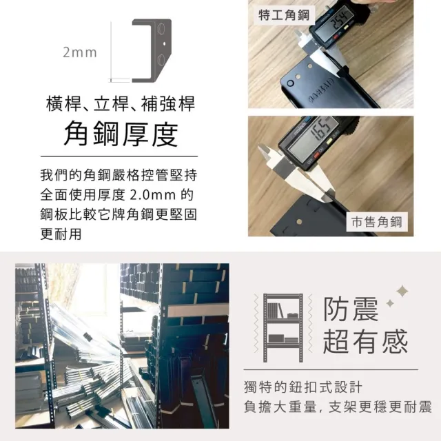 【空間特工】工業風免螺絲四層角鋼架 2色 240x60x180cm(置物架/層架/收納架/展示架/DIY組合架/儲藏架)