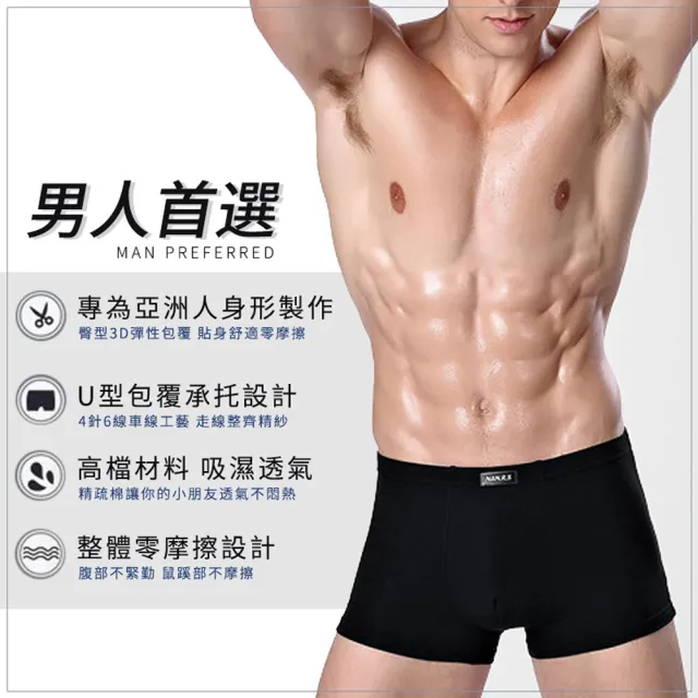 【Her】彈力棉男性四角內褲 莫代爾內褲 涼感速乾內褲 平口褲 吸濕排汗 透氣合身 運動內褲(