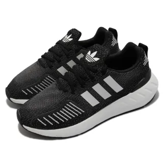 【adidas 愛迪達】休閒鞋 Swift Run 22 運動 女鞋 愛迪達 襪套 輕量 透氣 緩震 球鞋穿搭 黑 白(GV7971)