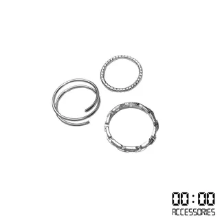【00:00】韓國設計潮流幾何冷淡風時尚金屬關節戒3件組(金屬戒指 冷淡風戒指 關節戒)