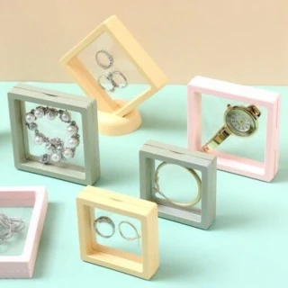 【Dagebeno荷生活】防氧化PE膜首飾收納盒 耳環飾品手錶記念品展示架 大號3個(含底座)