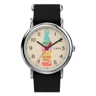 【TIMEX】天美時 x Coca-Cola 限量聯名系列可口可樂手錶(米x黑 TXTW2V29800)