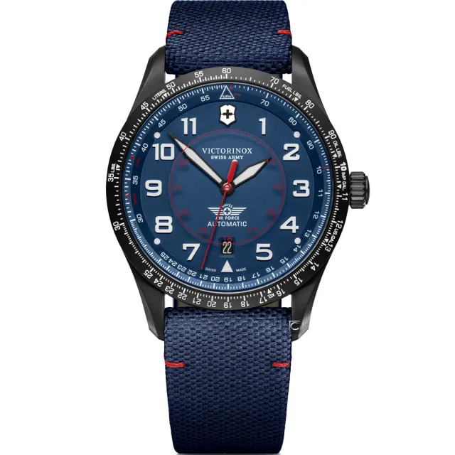 【VICTORINOX 瑞士維氏】Airboss Black Edition 自動上鏈機械三針腕錶 618年中慶(VISA-241998)