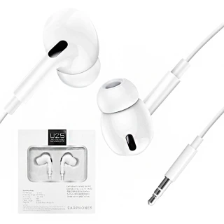抗噪耳機麥克風 U25入耳式3.5mm 線控耳機立體聲雙耳耳機