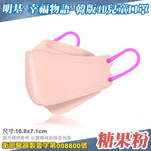 【明基健康生活】幸福物語 4D兒童醫療口罩4盒組-多色任選-10入/盒(台灣製韓版KF94魚口立體口罩)