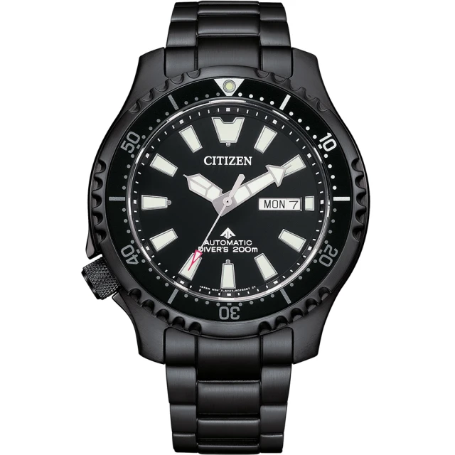 CITIZEN 星辰 PROMASTER 亞洲限定 鋼鐵河豚EX Plus 潛水機械錶 送行動電源 聖誕節 禮物(NY0135-80E)