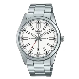 【CASIO 卡西歐】指針男錶 不鏽鋼錶帶 生活防水 日期顯示 MTP-VD02D(MTP-VD02D-7E)