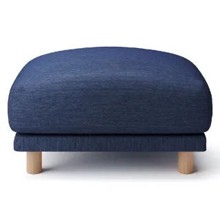 【MUJI 無印良品】沙發凳/羽毛獨立筒(棉丹寧羽毛獨立筒沙發凳套/藍色/大型家具配送)
