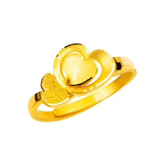 【金品坊】黃金戒指朵朵愛心戒指 0.89錢±0.03(純金999.9、純金戒指、黃金戒指)
