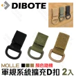 【DIBOTE 迪伯特】軍規MOLLE系統 單扣鑰匙圈(2入組-顏色隨機)