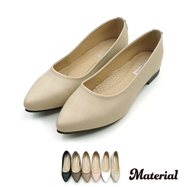 【Material瑪特麗歐】【全尺碼23-27】女鞋 平底鞋 MIT素面優雅包鞋 T52829(平底鞋)