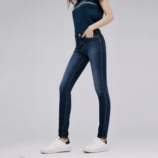 【BRAPPERS】女款 新美腳 ROYAL系列-低腰四面彈窄管褲(深藍)