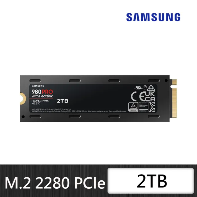 SAMSUNG 三星】980 PRO 2TB 含散熱片NVMe M.2 2280 PCIe 固態硬碟適用