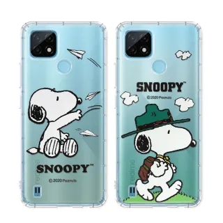 【SNOOPY 史努比】realme C21 漸層彩繪空壓手機殼