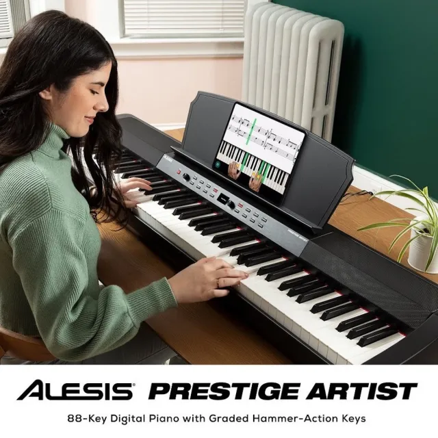 【ALESIS】Prestige Artist 電鋼琴(新上市 88鍵高階重琴鍵 陣列音響喇叭 造型獨特)