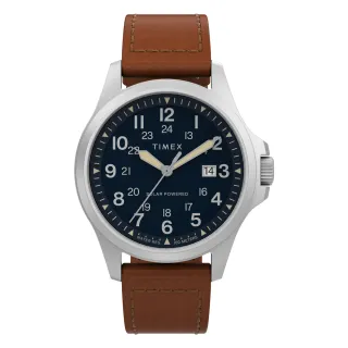 【TIMEX】天美時 遠征系列 太陽能探險手錶(藍x棕 TXTW2V03600)