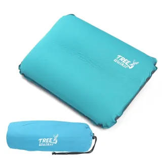 【TreeWalker】3D立體自動充氣枕(藍綠色)