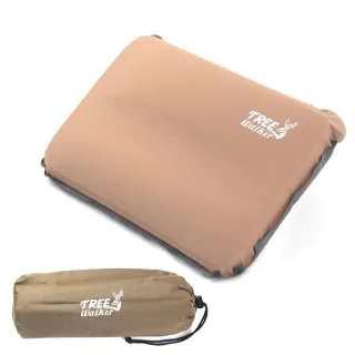 【TreeWalker】3D立體自動充氣枕(咖啡色)