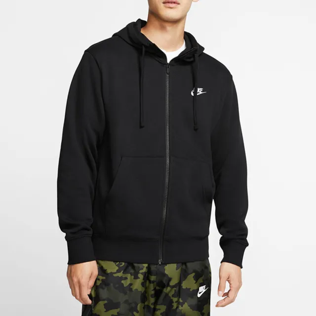 【NIKE 耐吉】外套 男款 連帽外套 運動 AS M NSW CLUB HOODIE FZ FT 黑 BV2649-010