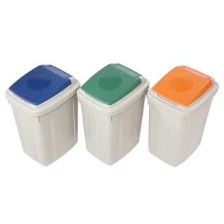 【KEYWAY 聯府】卡姆分類附蓋垃圾桶42L-3入 顏色隨機(MIT台灣製造)