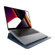 【SwitchEasy 魚骨牌】MacBook Pro 14吋 EasyStand 輕薄支架皮革電腦包(通用M2 Pro /Pro Max 晶片)