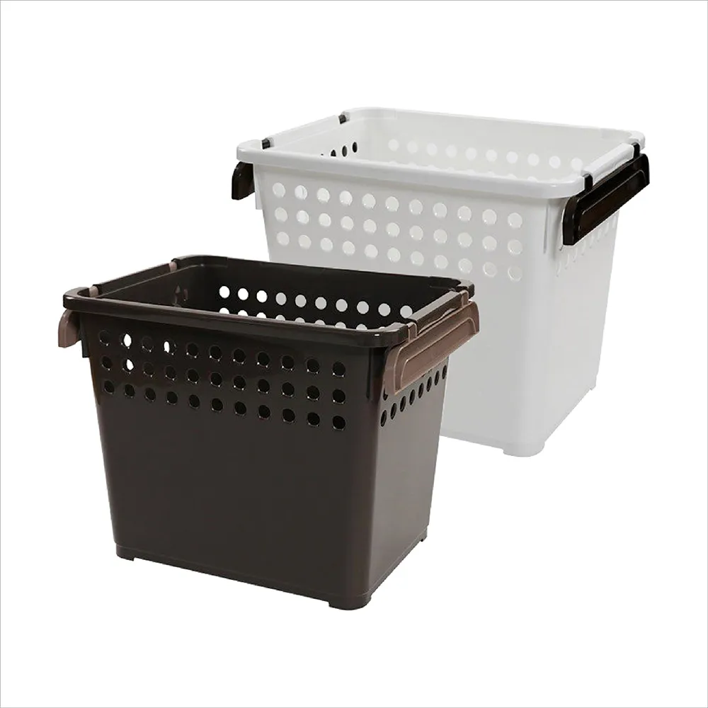 【日本平和HEIWA】堆疊收納籃/雙色(深型)